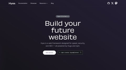 Screenshot homepage gethyas.com